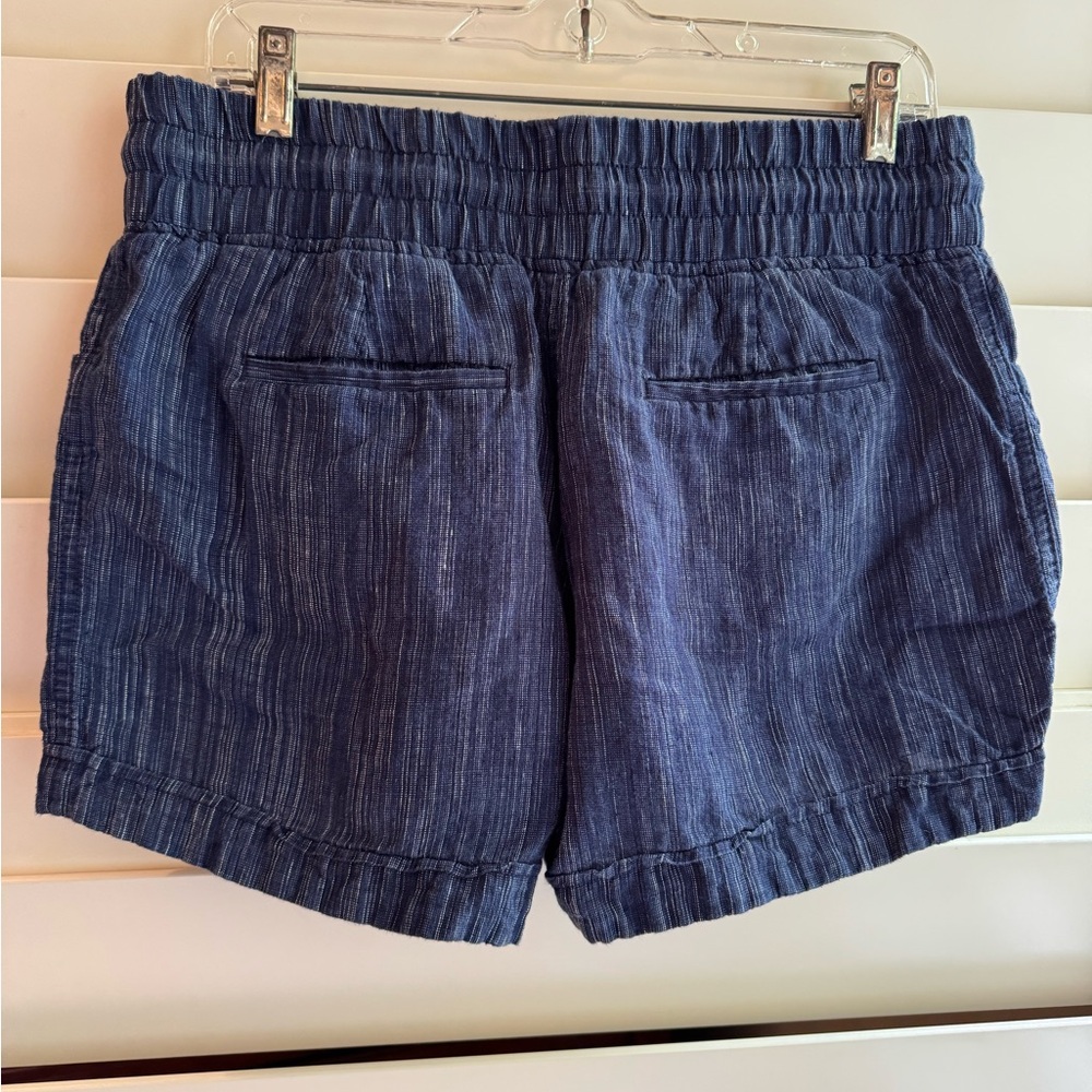 Athleta Navy Blue print linen Shorts - Picture 3 of 4